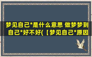 梦见自己*是什么意思 做梦梦到自己*好不好(【梦见自己*原因解析】做梦梦到自己*是什么寓意？)